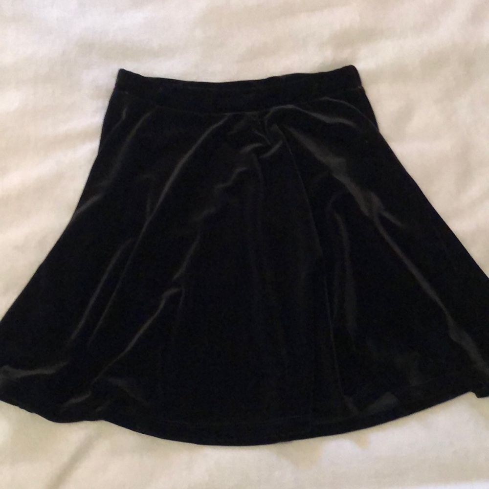 Lily White | Black Velvet Midi Skirt | Juniors S